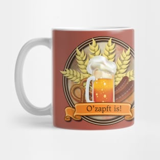Oktoberfest Beer Sausage Pretzel Logo Mug